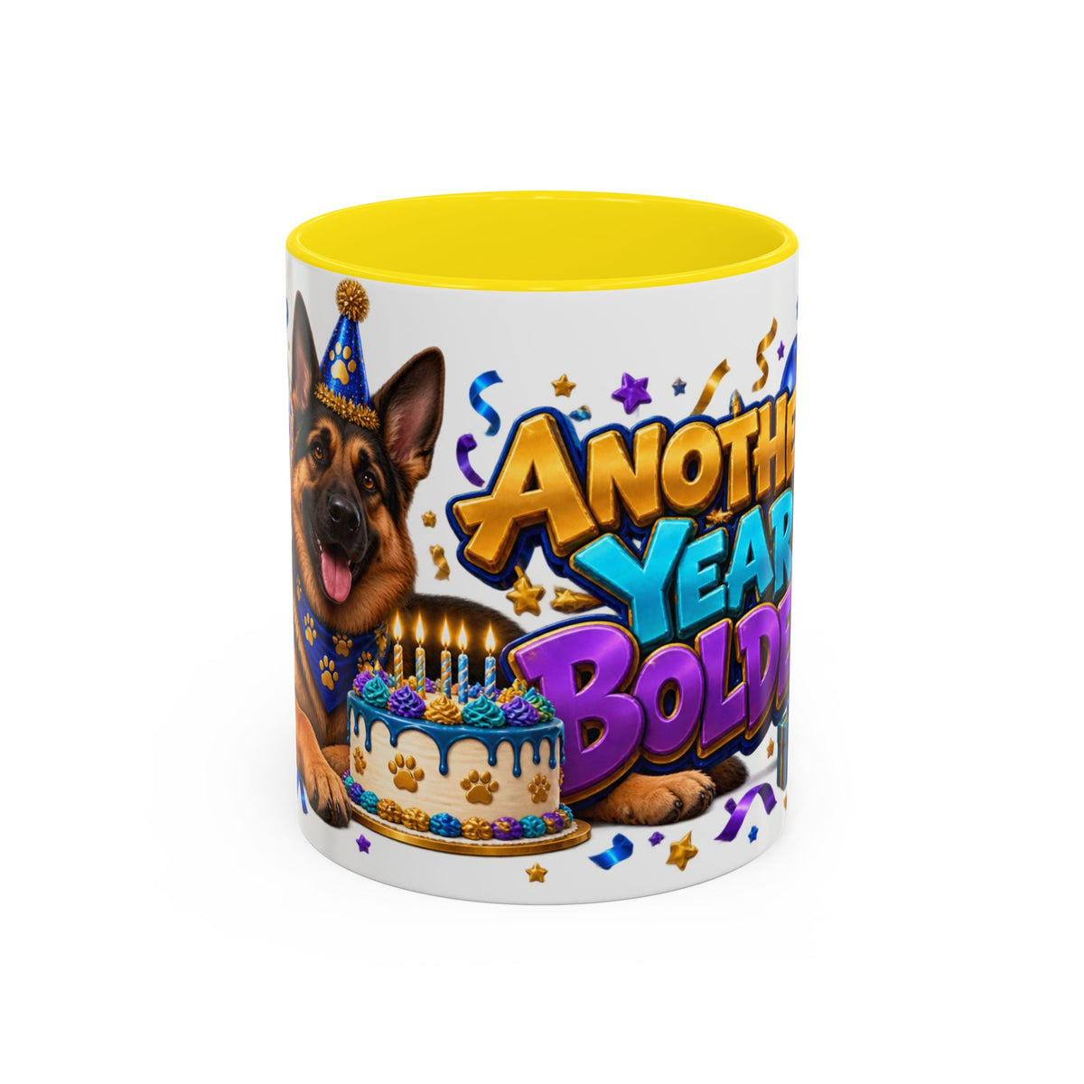 German Shepherd Birthday Mug – Another Year Bolder White Coffee Cup