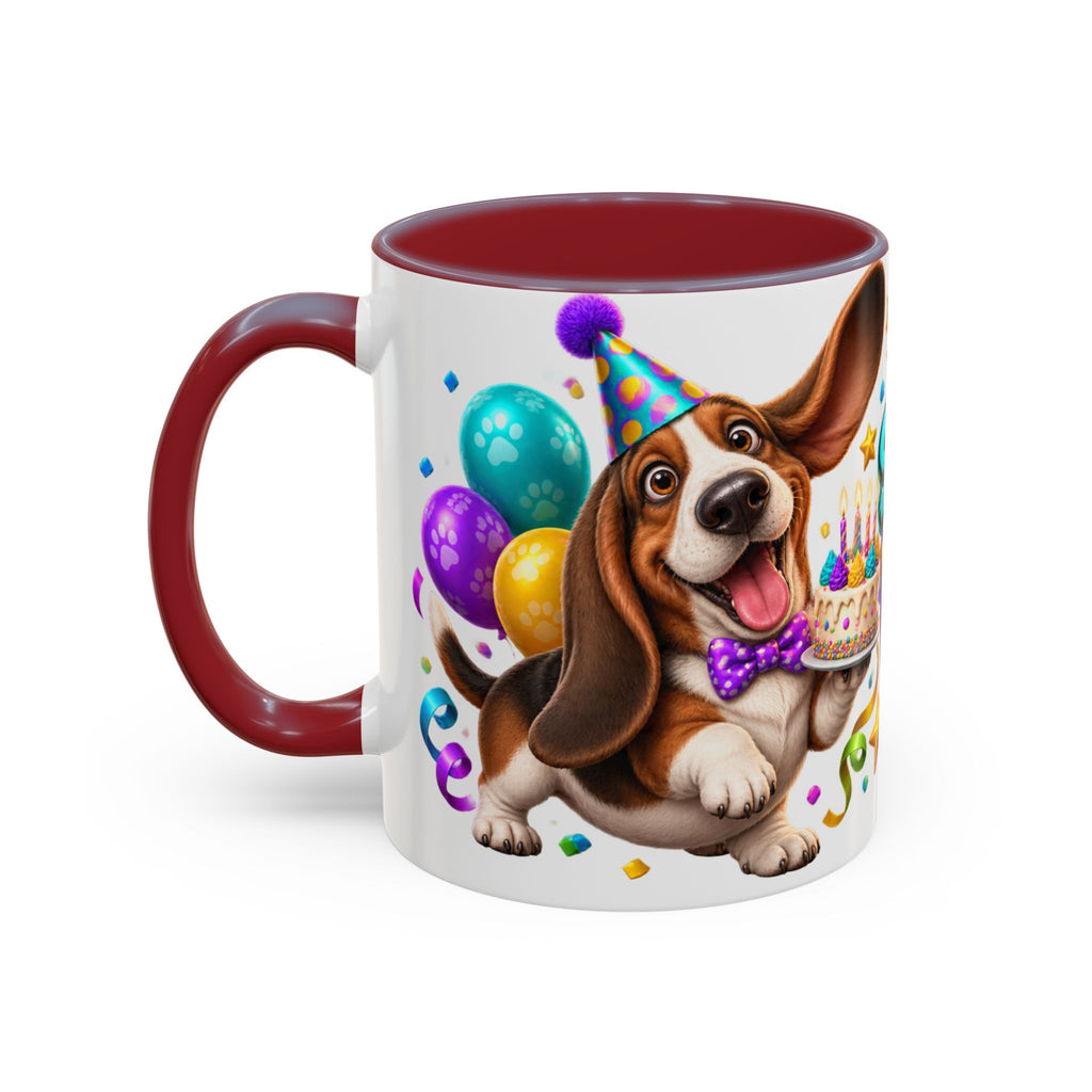 Short Legs Big Birthday Energy Basset Hound White Mug