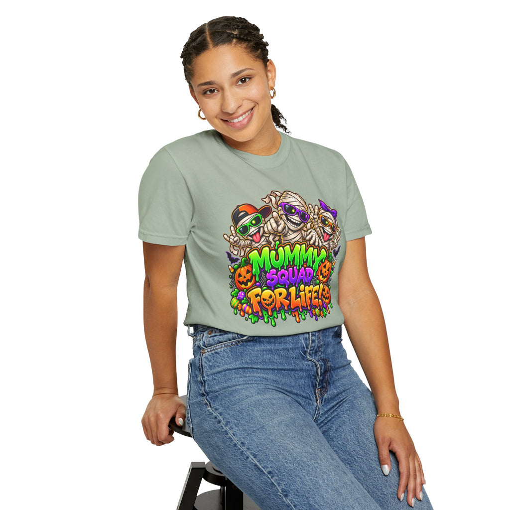 Mummy Squad For Life Halloween T-Shirt – Funny Colorful Mummy Graphic Tee