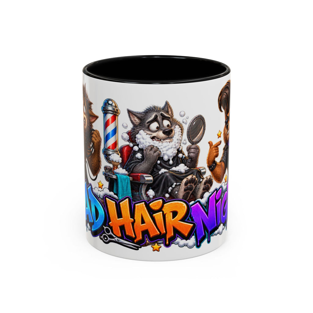 Bad Hair Night Funny Werewolf Barber Halloween White Mug