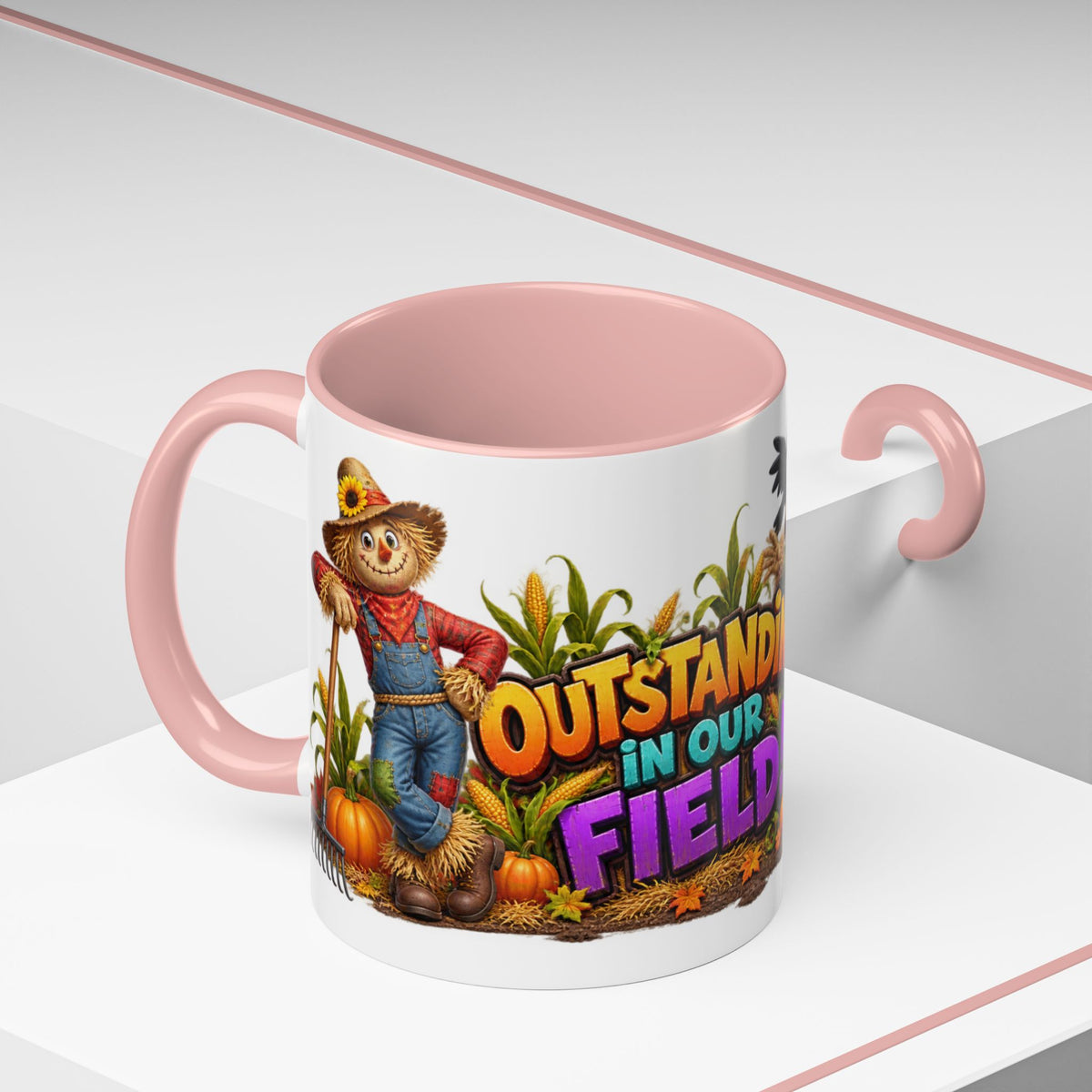 Outstanding in Our Field Funny Scarecrow Halloween White Mug