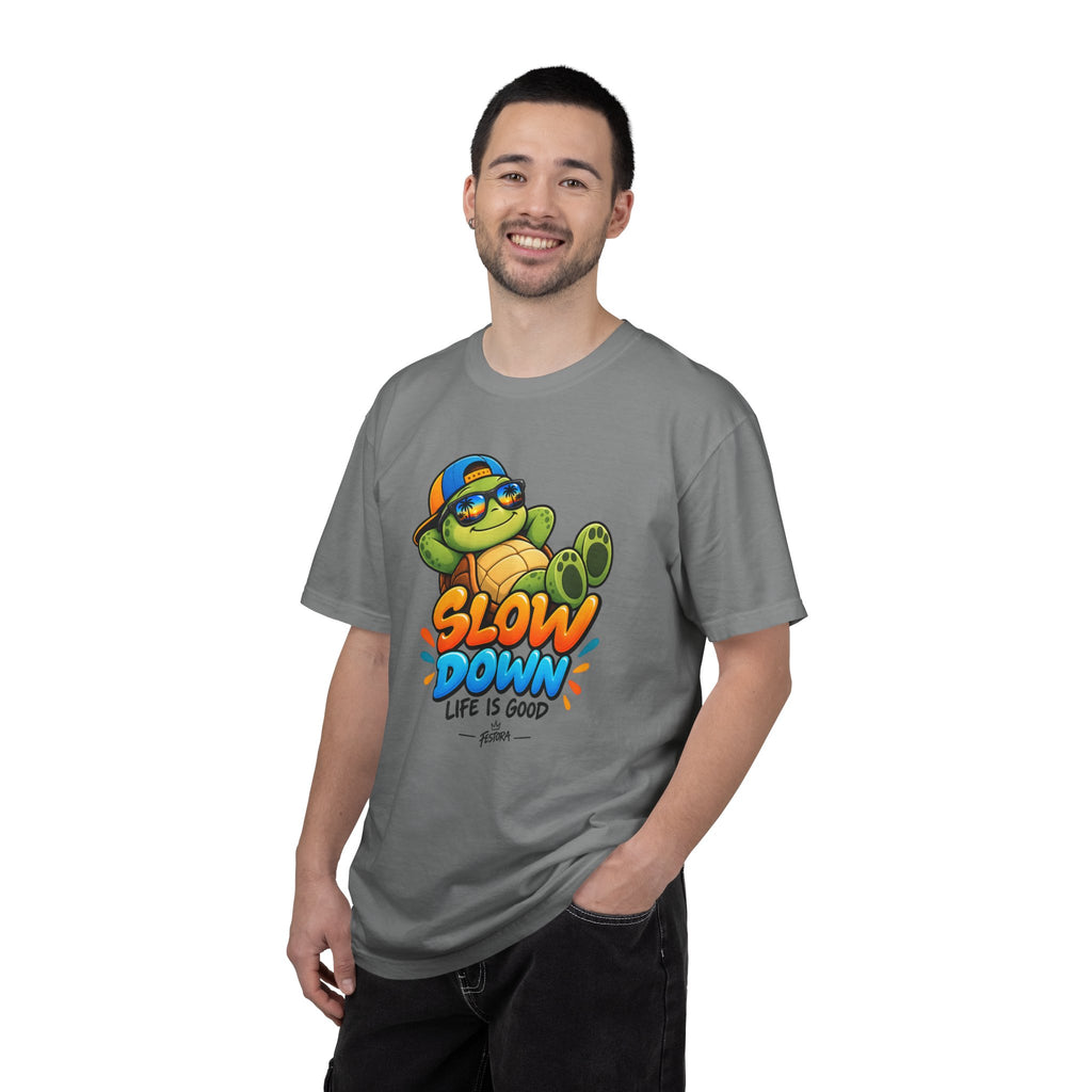 Slow Down, Life Is Good – Turtle Graphic T-Shirt | Festora Everyday