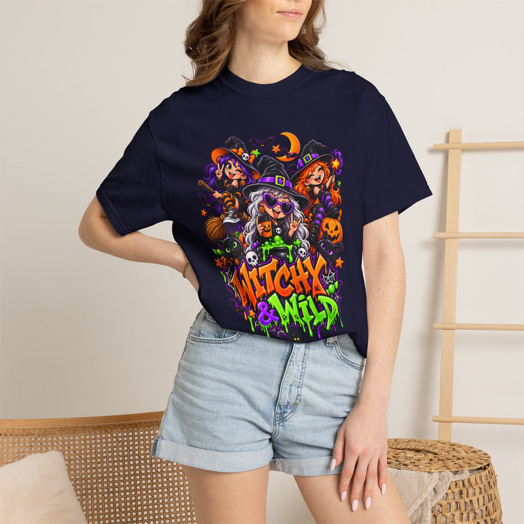 Witchy & Wild – Halloween Witch Crew Graphic T-Shirt
