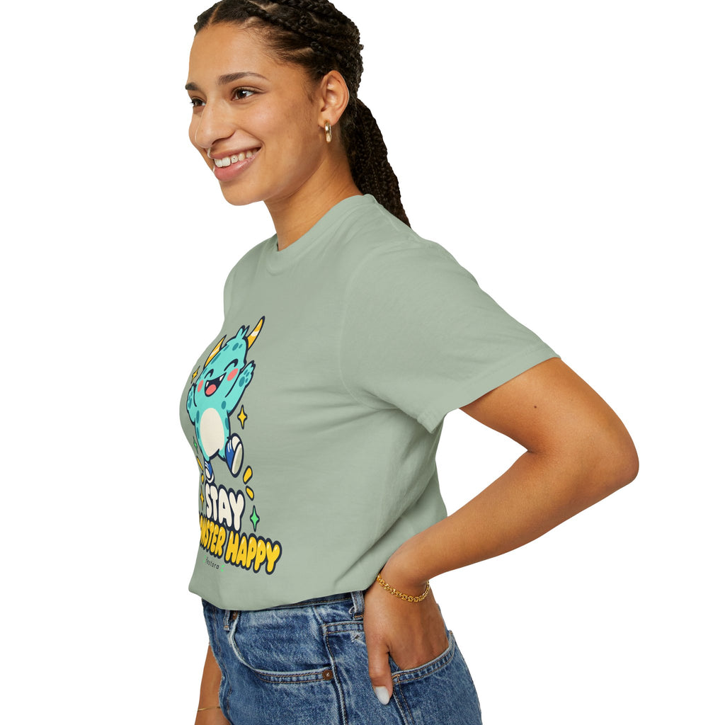Stay Monster Happy – Cute Monster Graphic T-Shirt