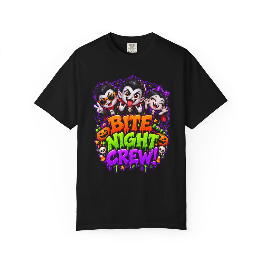 Bite Night Crew Halloween T-Shirt – Funny Vampire Graphic Tee