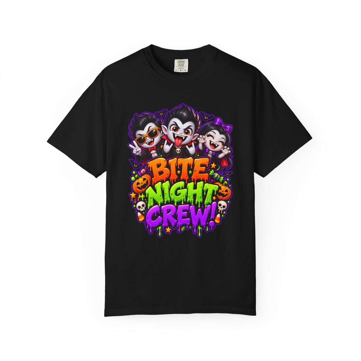 Bite Night Crew Halloween T-Shirt – Funny Vampire Graphic Tee