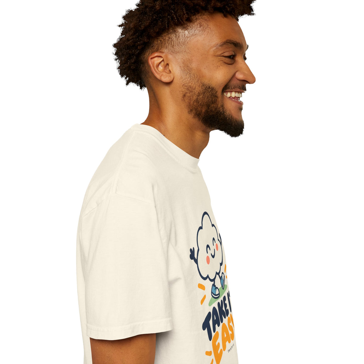 Take It Easy – Happy Cloud Graphic T-Shirt | Festora Everyday