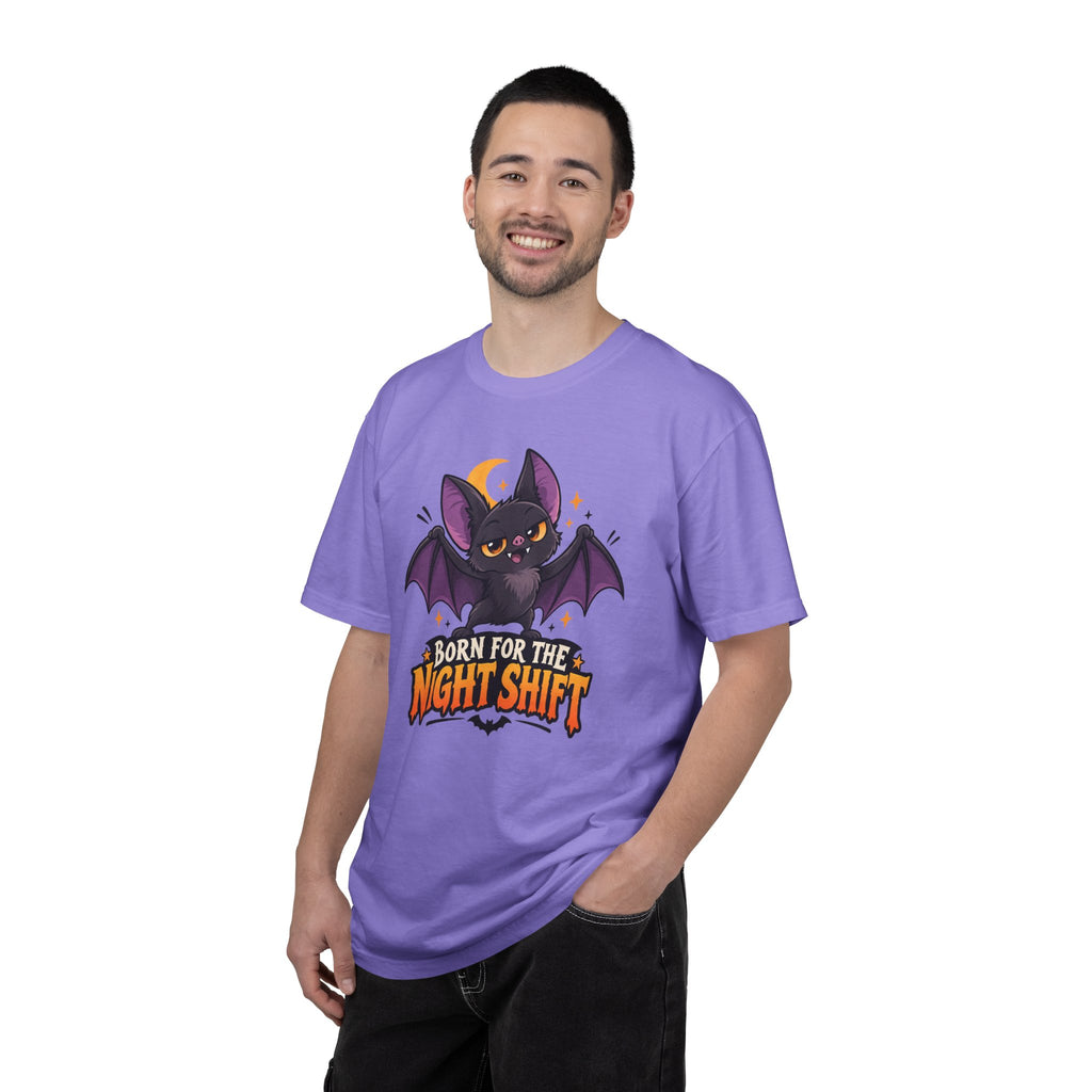 Born for the Night Shift – Cute Halloween Bat T-Shirt