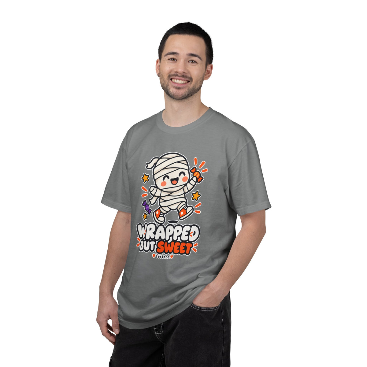 Wrapped but Sweet Halloween T-Shirt | Cute Mummy Graphic Tee