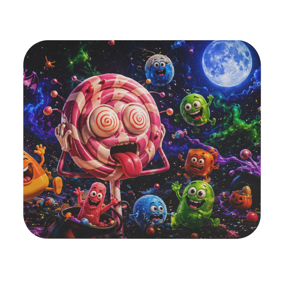 Candy Galaxy Mouse Pad — Colorful Cartoon Sweets (9" x 8")