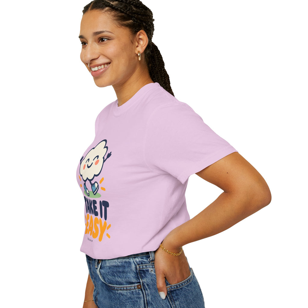 Take It Easy – Happy Cloud Graphic T-Shirt | Festora Everyday