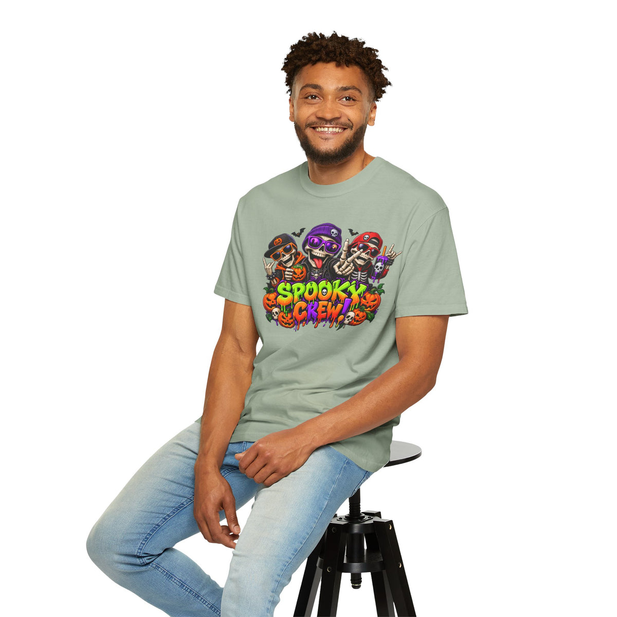 Spooky Crew Halloween T-Shirt – Funny Skeleton Graphic Tee