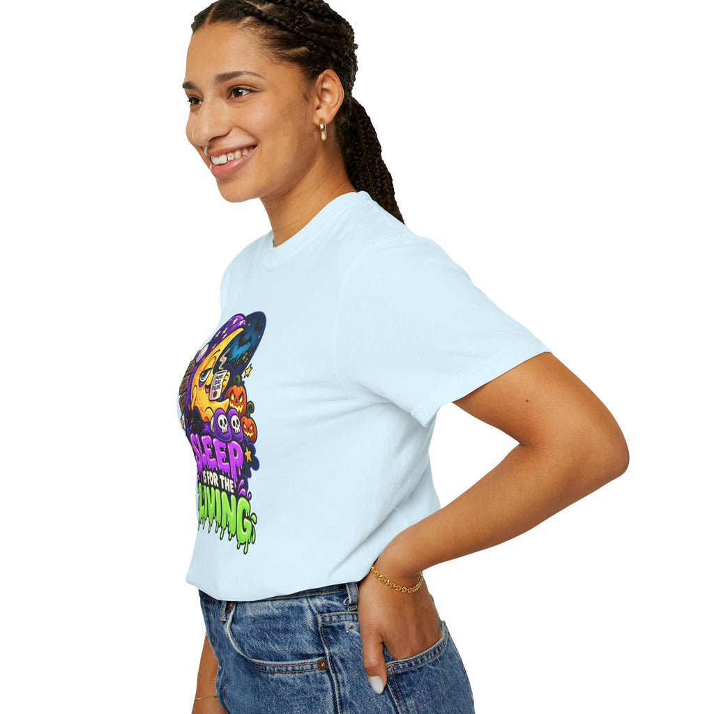 Sleep Is for the Living – Funny Halloween Moon T-Shirt