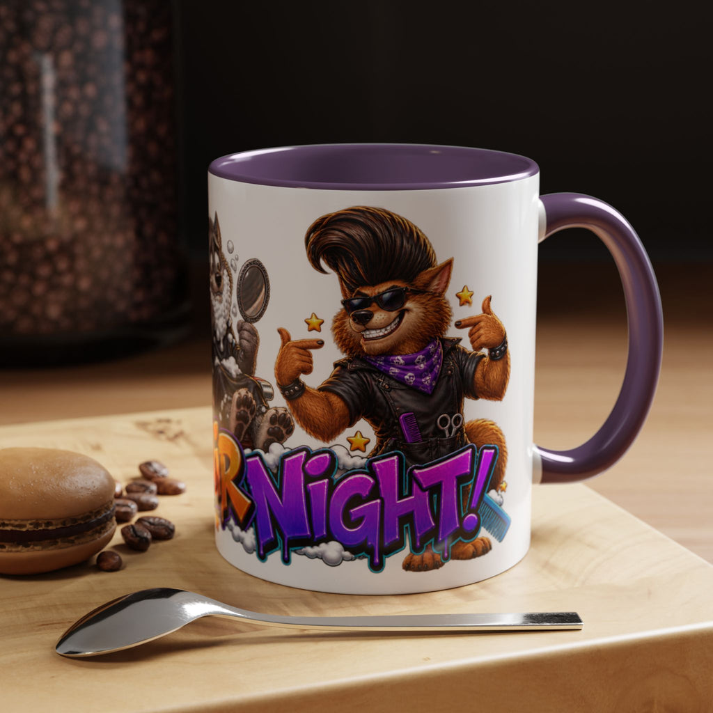 Bad Hair Night Funny Werewolf Barber Halloween White Mug
