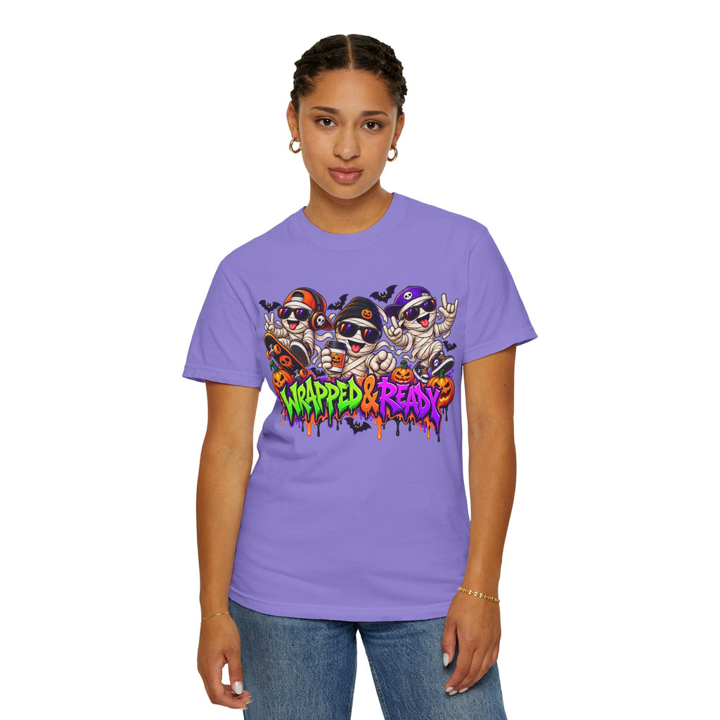 Wrapped & Ready – Halloween Mummy Crew Graphic T-Shirt