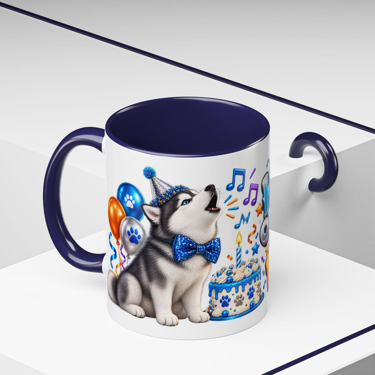 Howl Old Am I Siberian Husky Birthday White Mug