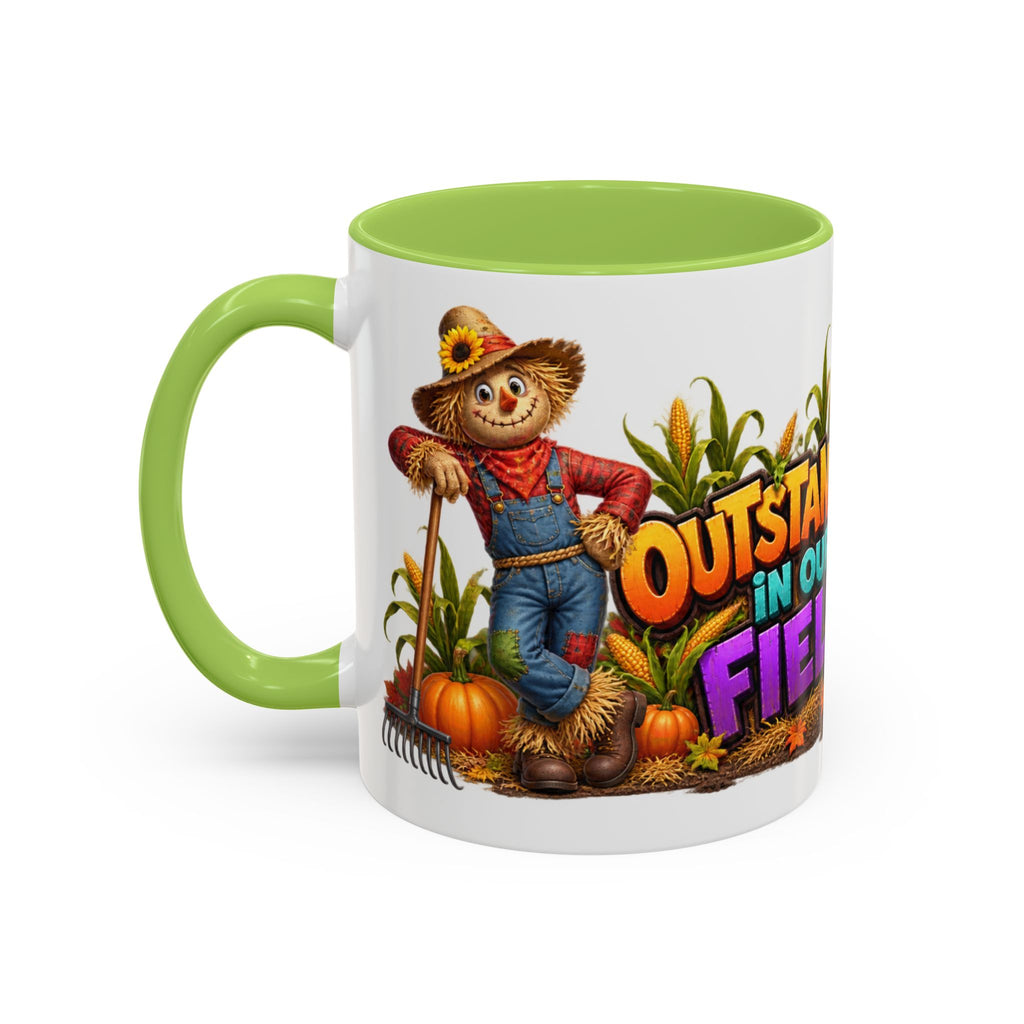 Outstanding in Our Field Funny Scarecrow Halloween White Mug