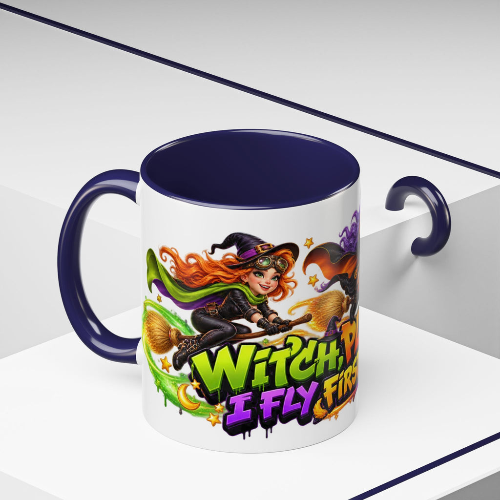 Witch Please I Fly First Class Halloween White Mug