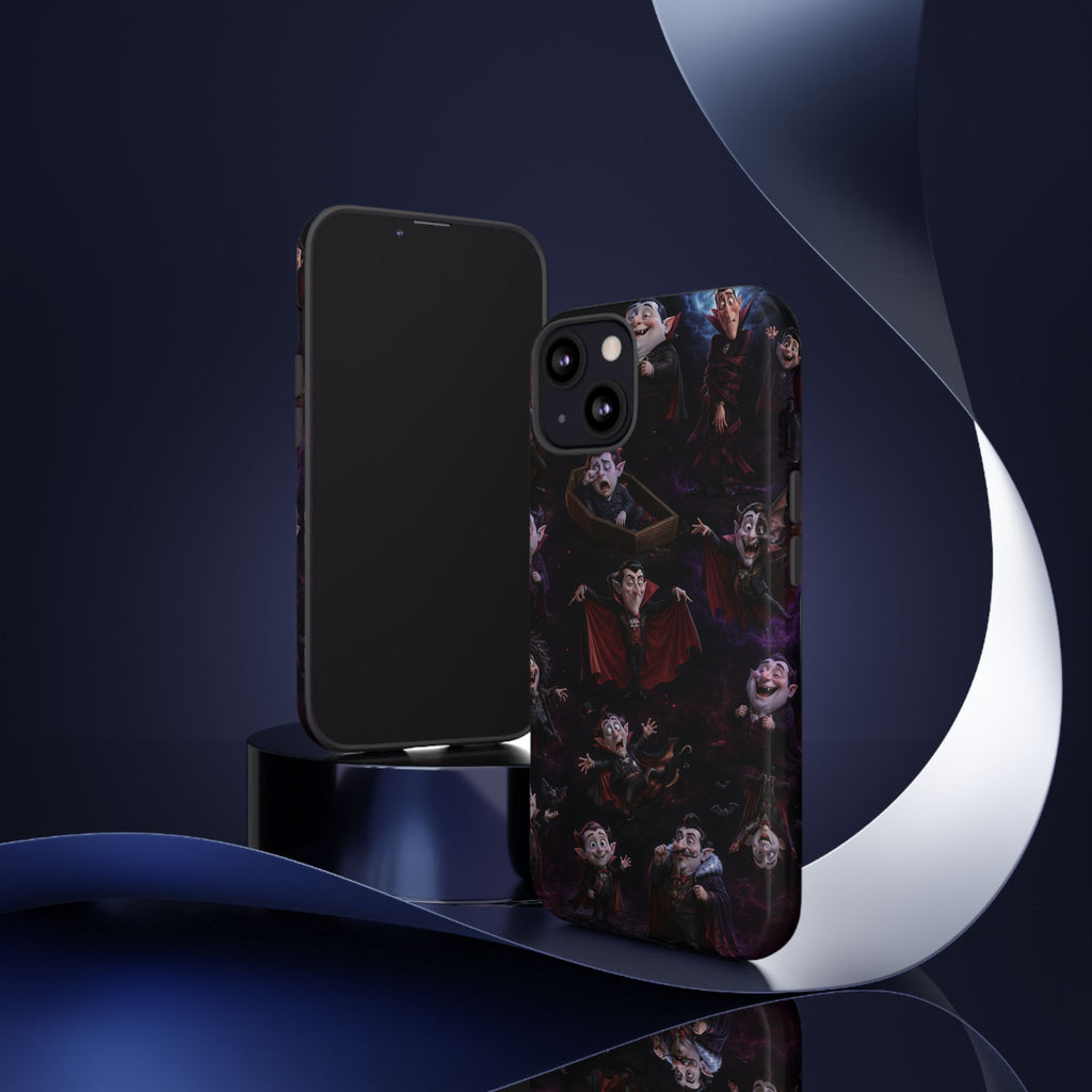 Vampire Pattern Phone Case — Gothic Cartoon Dracula Design