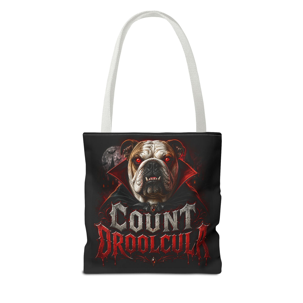 Count Droolcula Tote Bag — Halloween Bulldog Vampire Tote