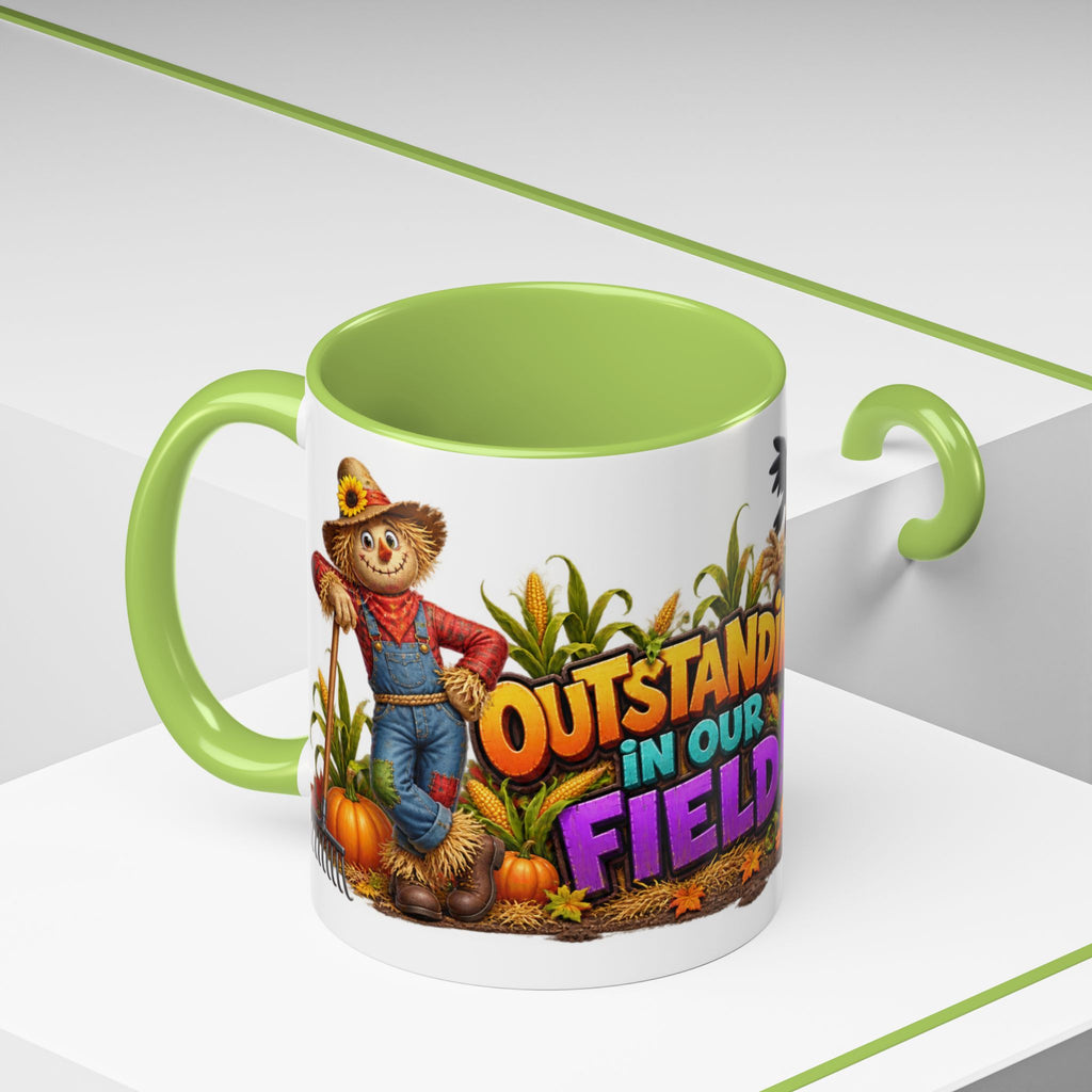 Outstanding in Our Field Funny Scarecrow Halloween White Mug