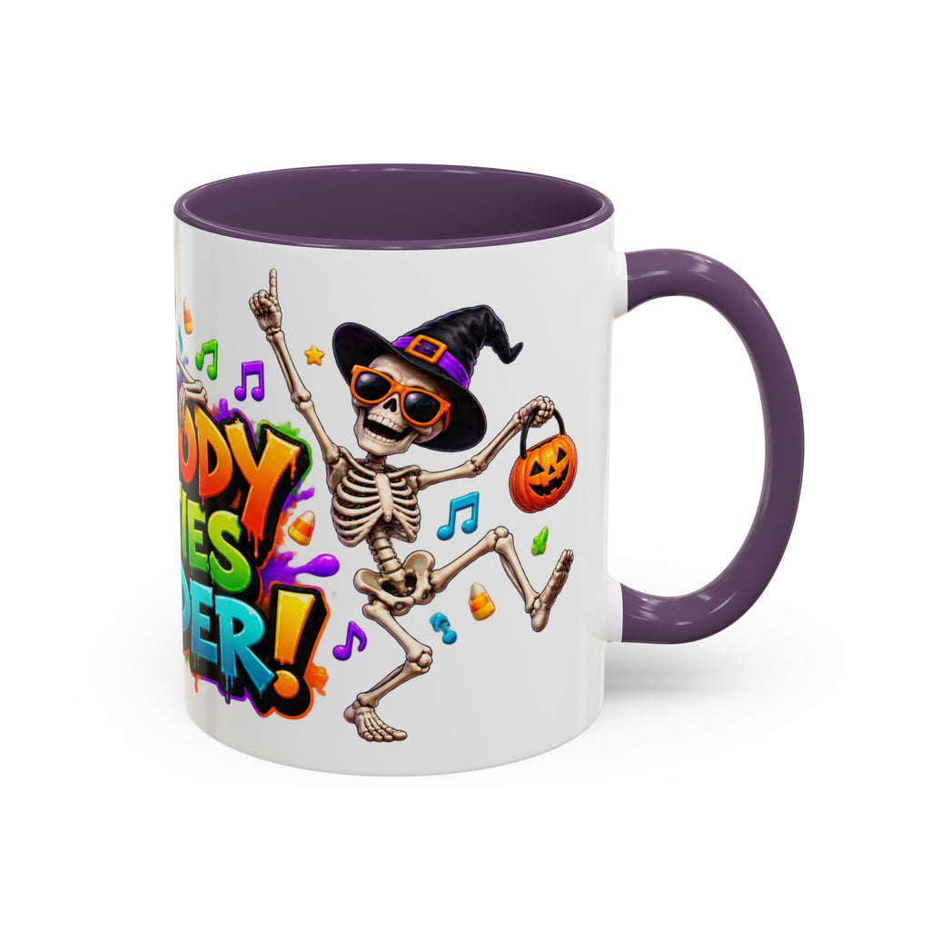 No Body Parties Harder Halloween Skeleton Party White Mug