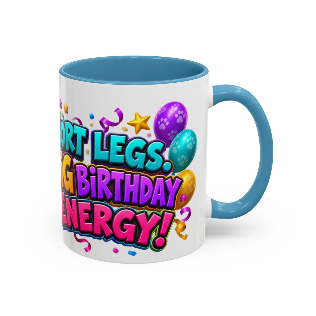 Short Legs Big Birthday Energy Basset Hound White Mug