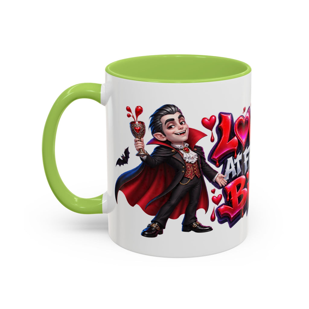 Love at First Bite Funny Vampire Halloween White Mug