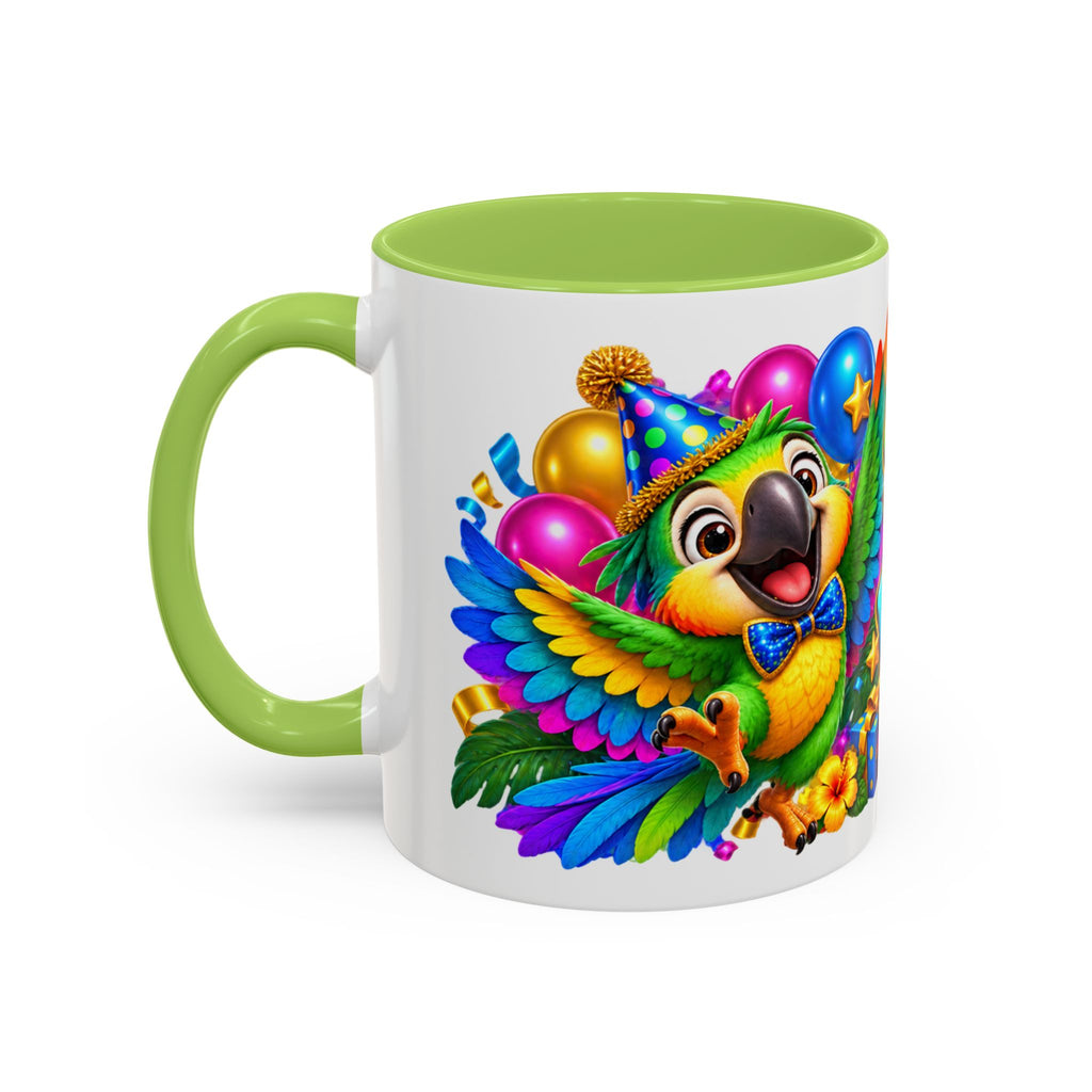 Squawk! It’s Your Birthday White Mug – Cute Parrot Birthday Cup, Colorful Tropical Party Gift