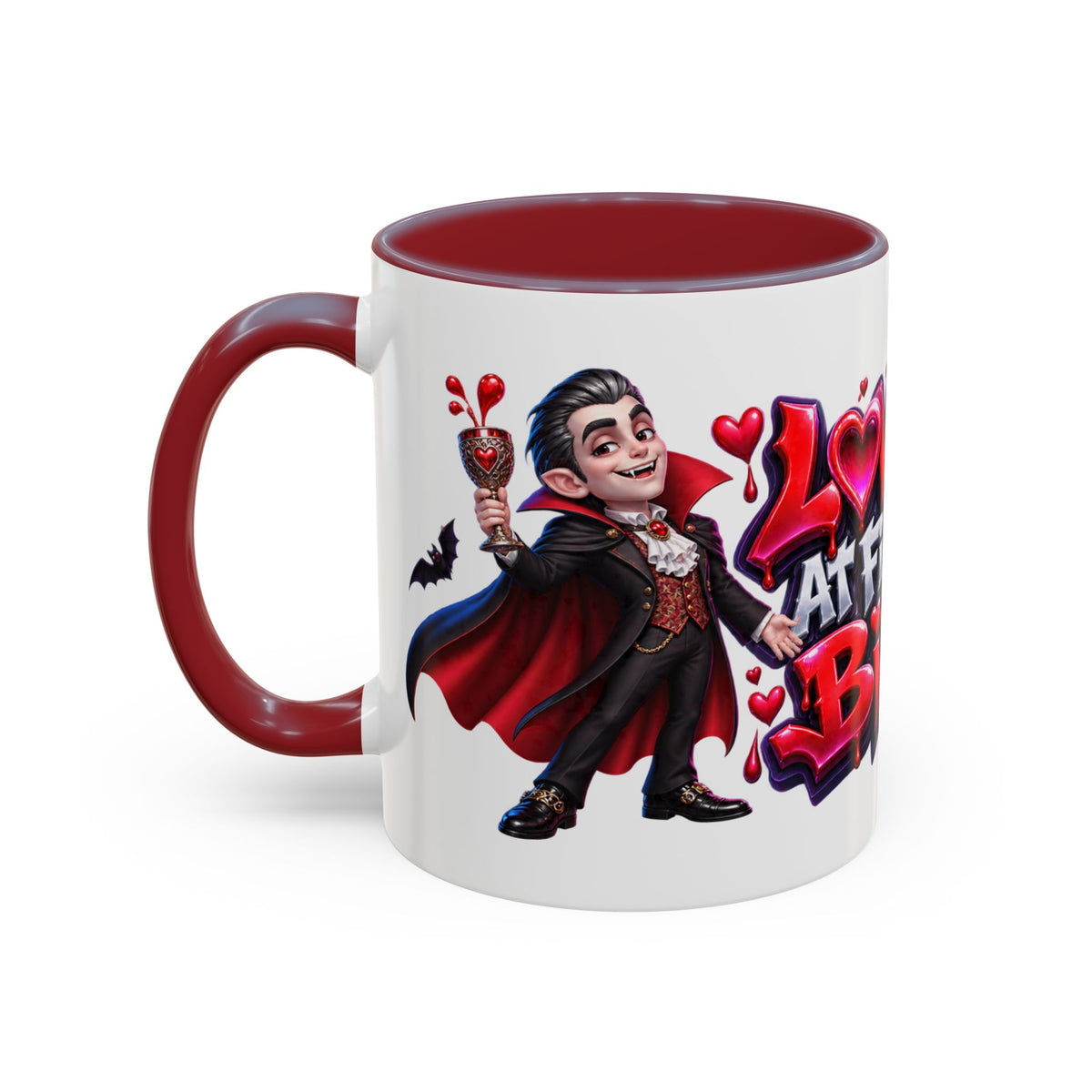 Love at First Bite Funny Vampire Halloween White Mug