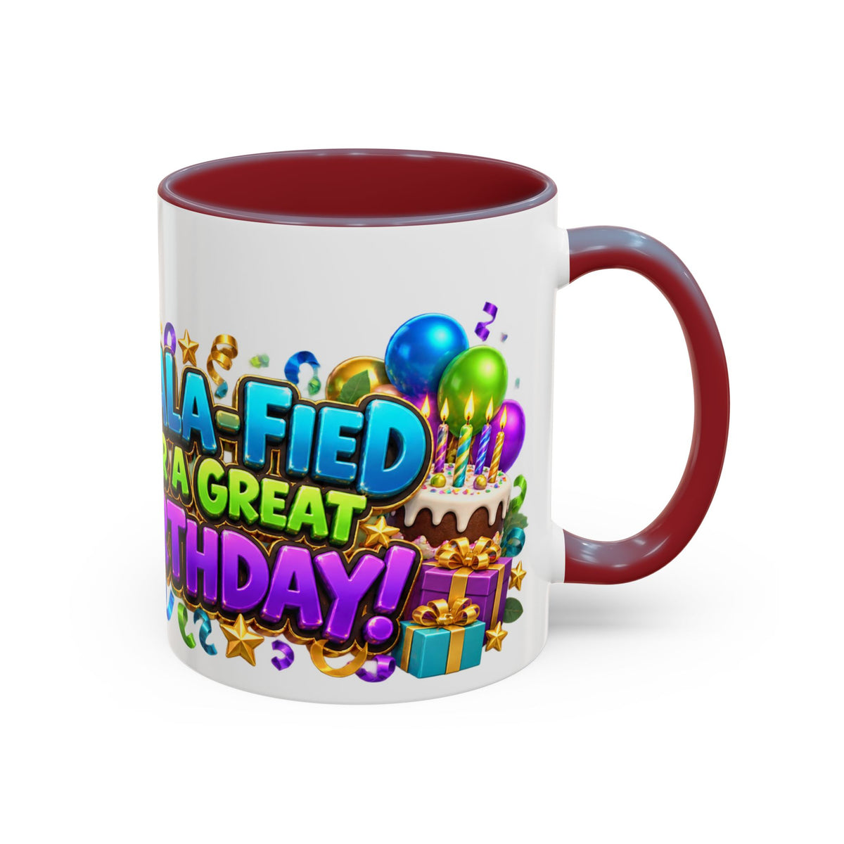 Koala-Fied for a Great Birthday White Mug – Cute Koala Birthday Cup, Colorful Fun Party Gift