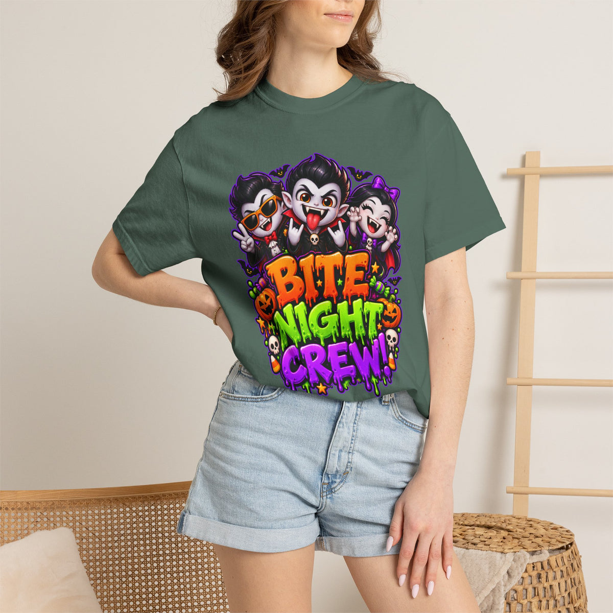 Bite Night Crew Halloween T-Shirt – Funny Vampire Graphic Tee
