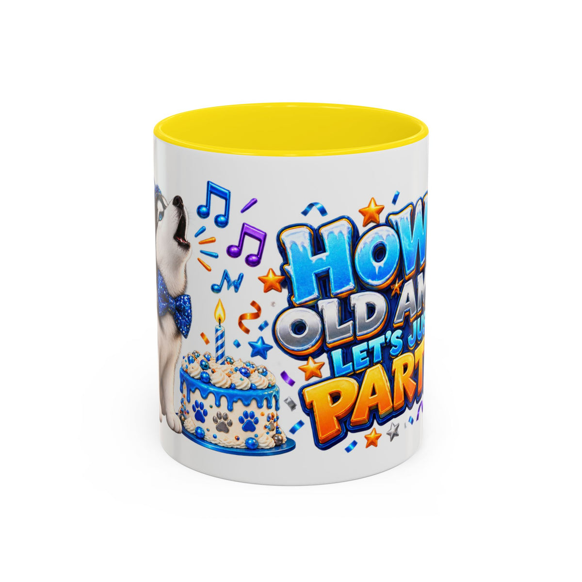 Howl Old Am I Siberian Husky Birthday White Mug