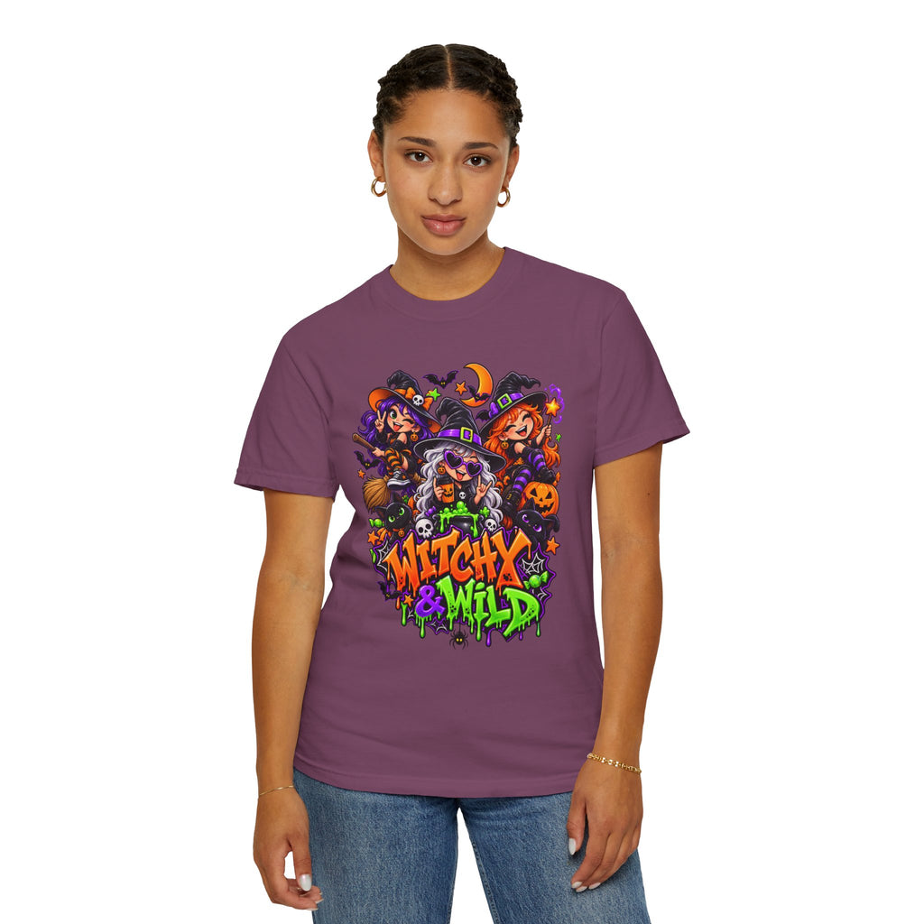Witchy & Wild – Halloween Witch Crew Graphic T-Shirt