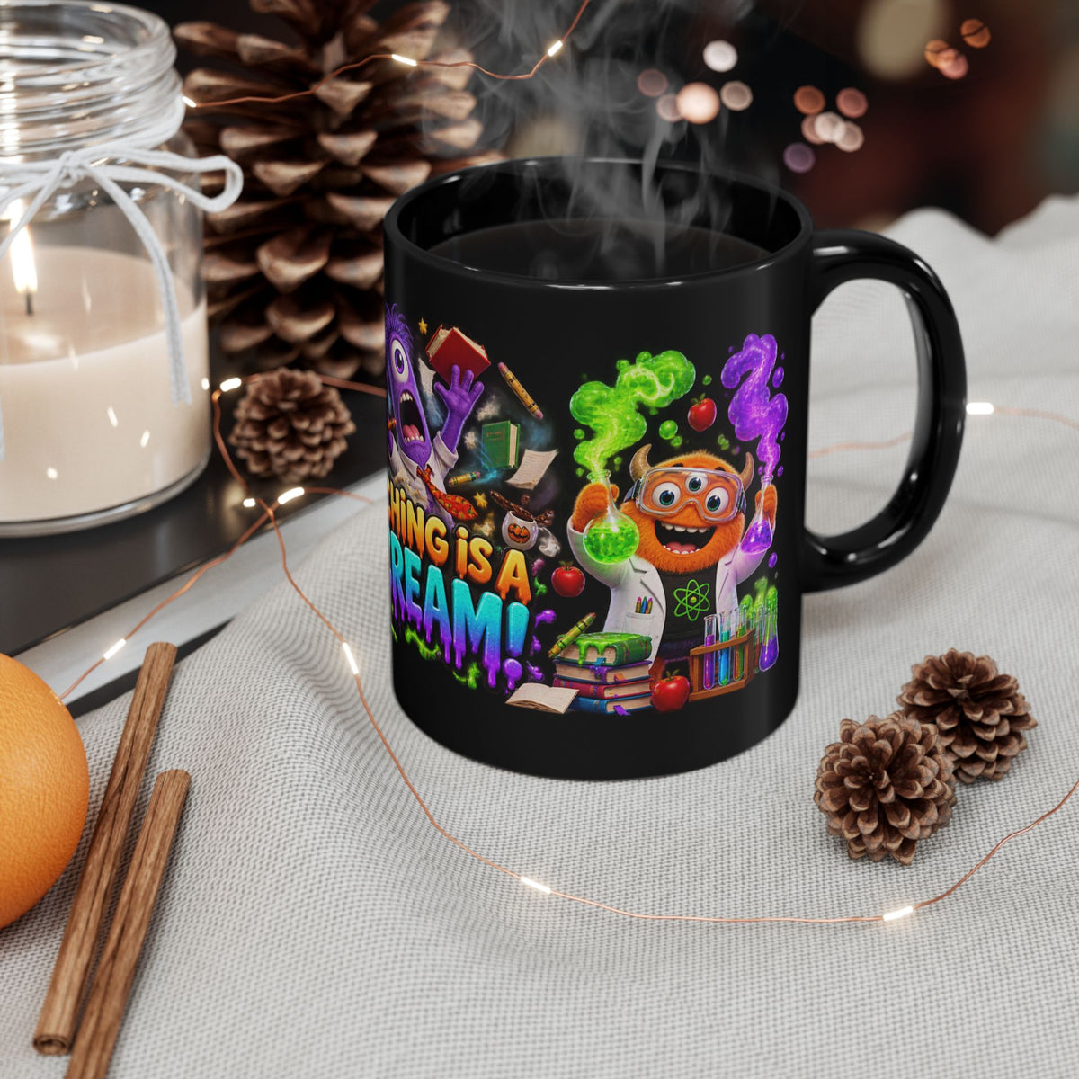 Teaching Is a Scream Monster Teacher Halloween Black Mug