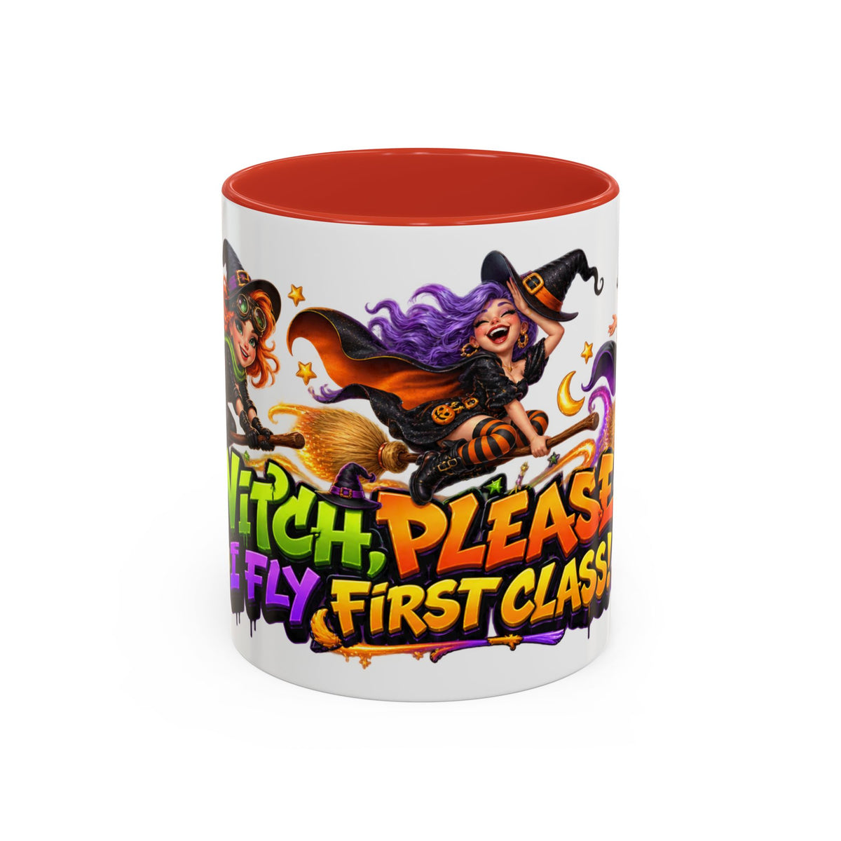 Witch Please I Fly First Class Halloween White Mug