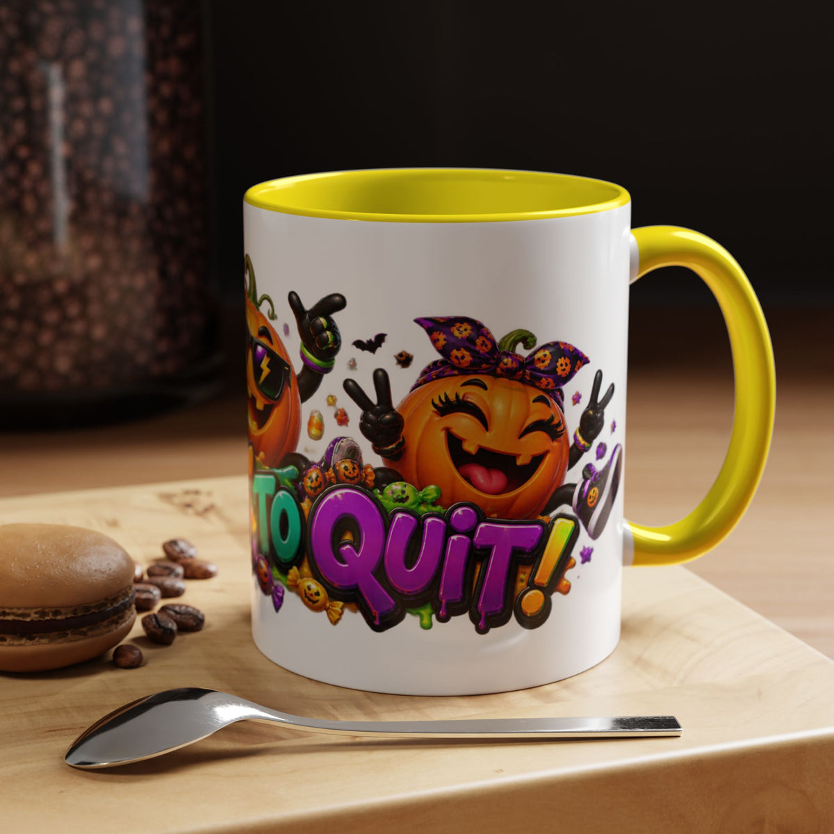 Too Lit to Quit Halloween Pumpkin Party White Mug