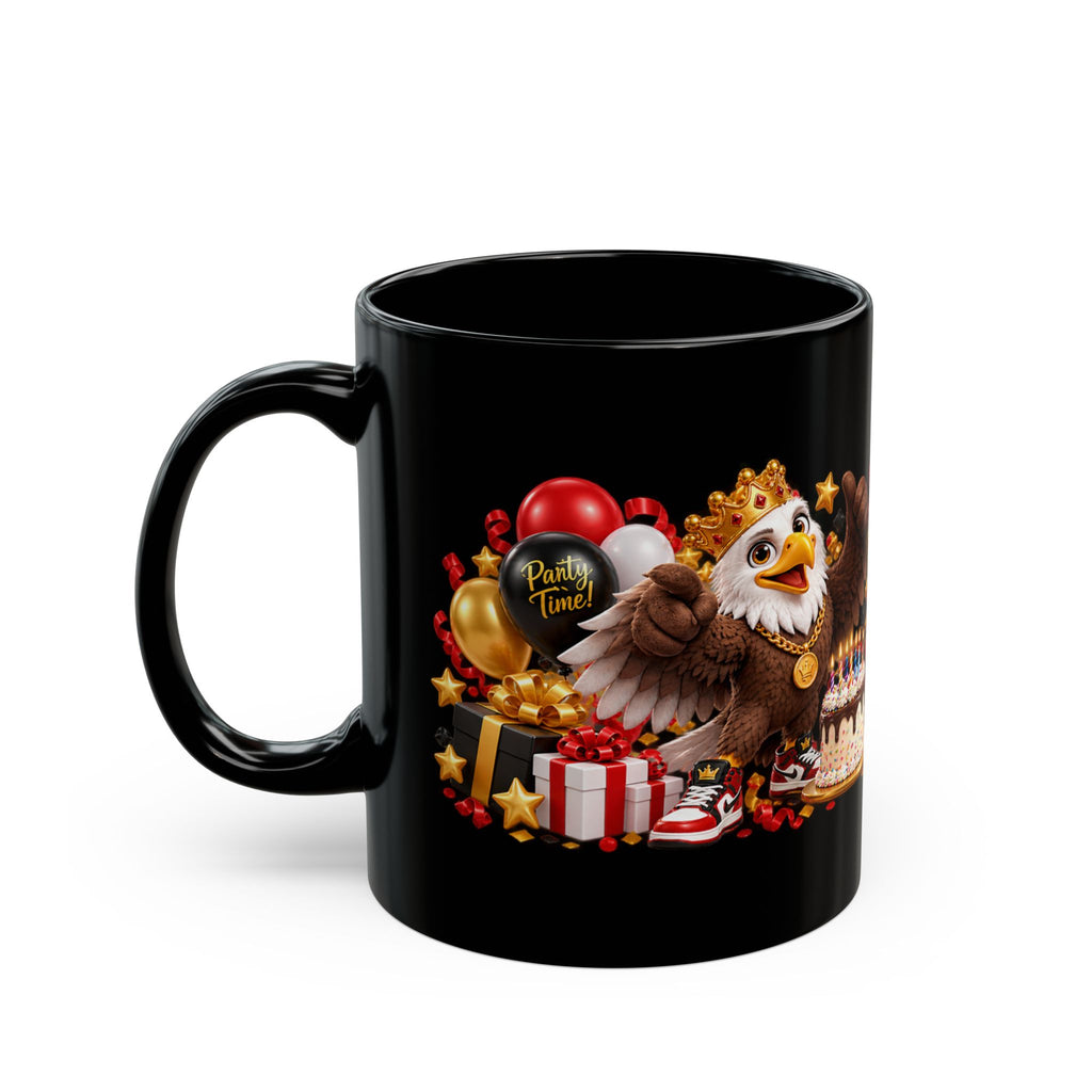 Happy Birthday Eagle Mug – Bold 3D Birthday Design – Black Coffee Mug