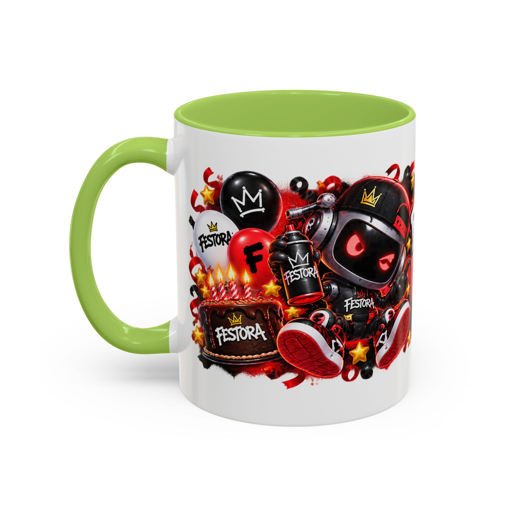 Festora Grafx Birthday Mug – Birthday Level Up Robot Coffee Cup