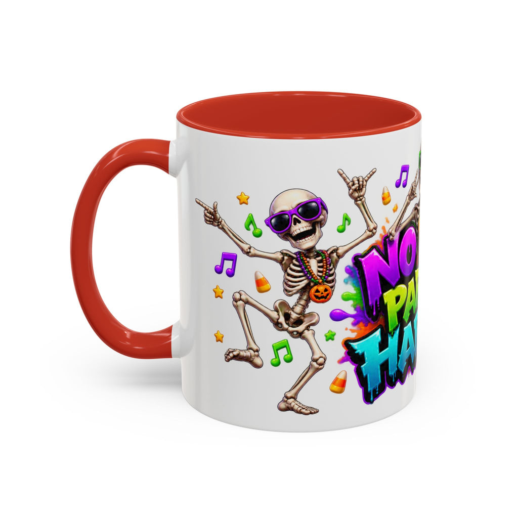 No Body Parties Harder Halloween Skeleton Party White Mug
