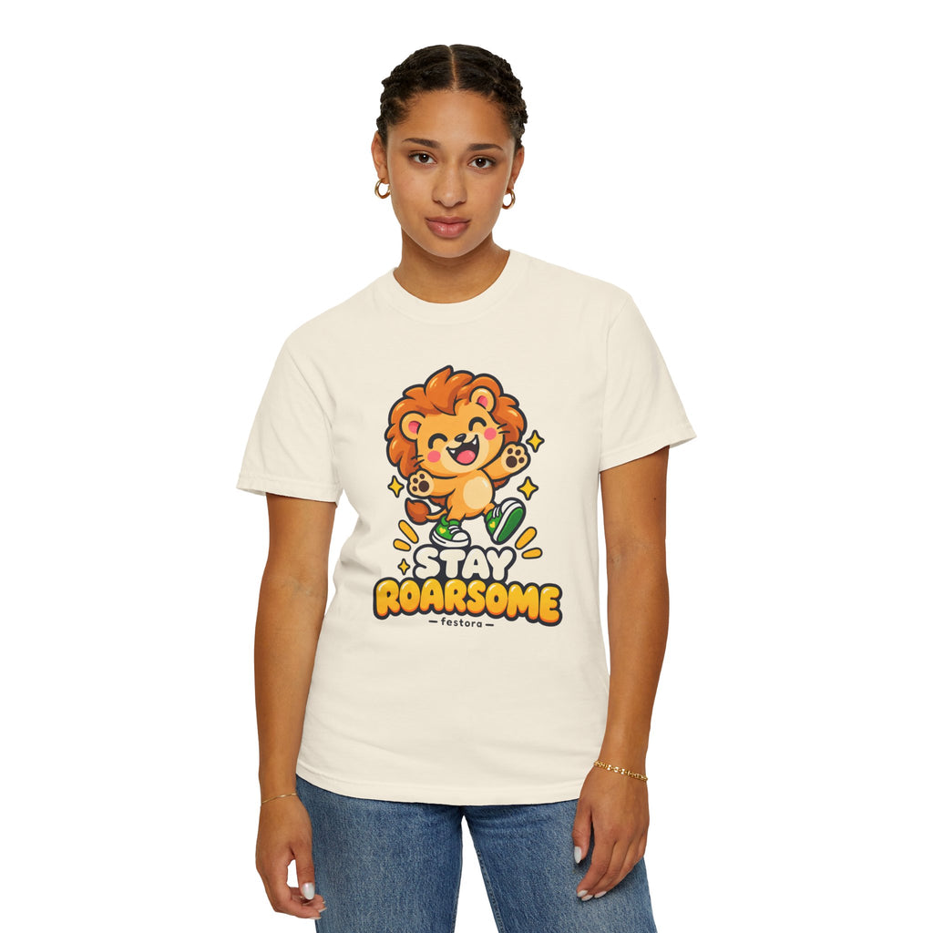 Stay Roarsome – Cute Happy Lion Graphic T-Shirt