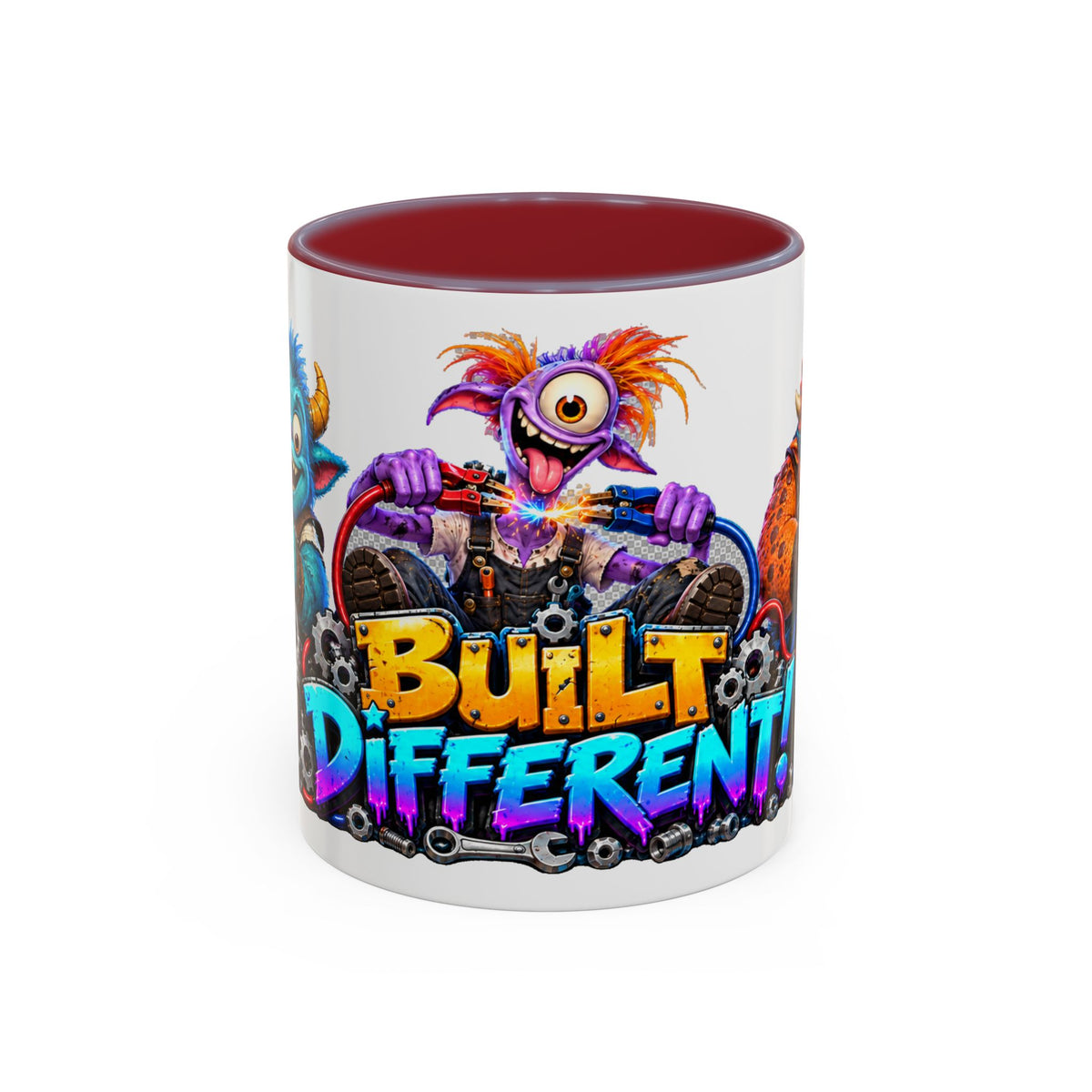 Built Different Monster Workshop Halloween White Mug
