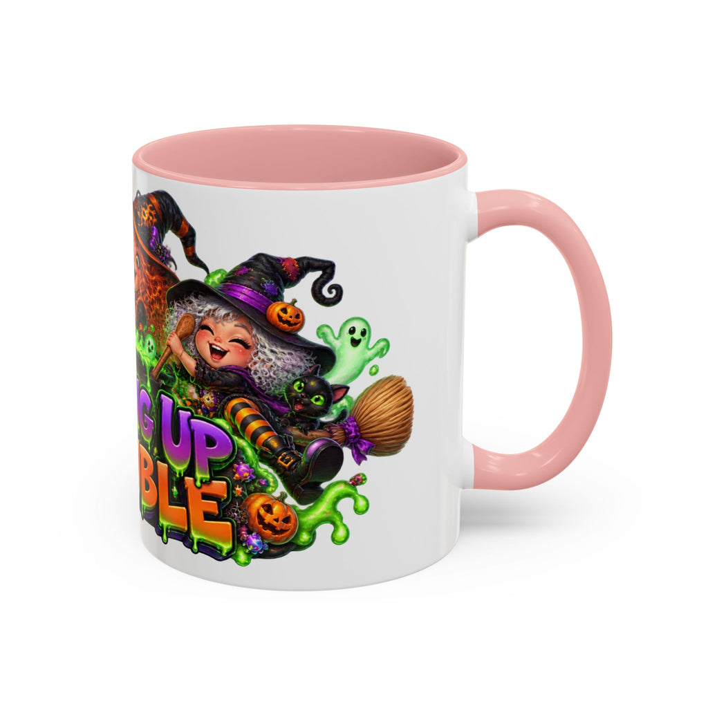 Brewing Up Trouble Witches Halloween White Mug