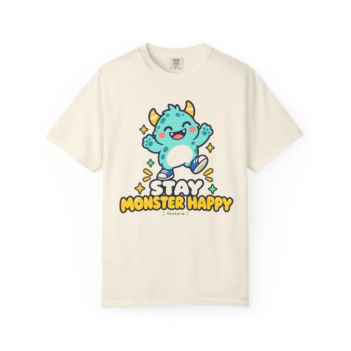 Stay Monster Happy – Cute Monster Graphic T-Shirt