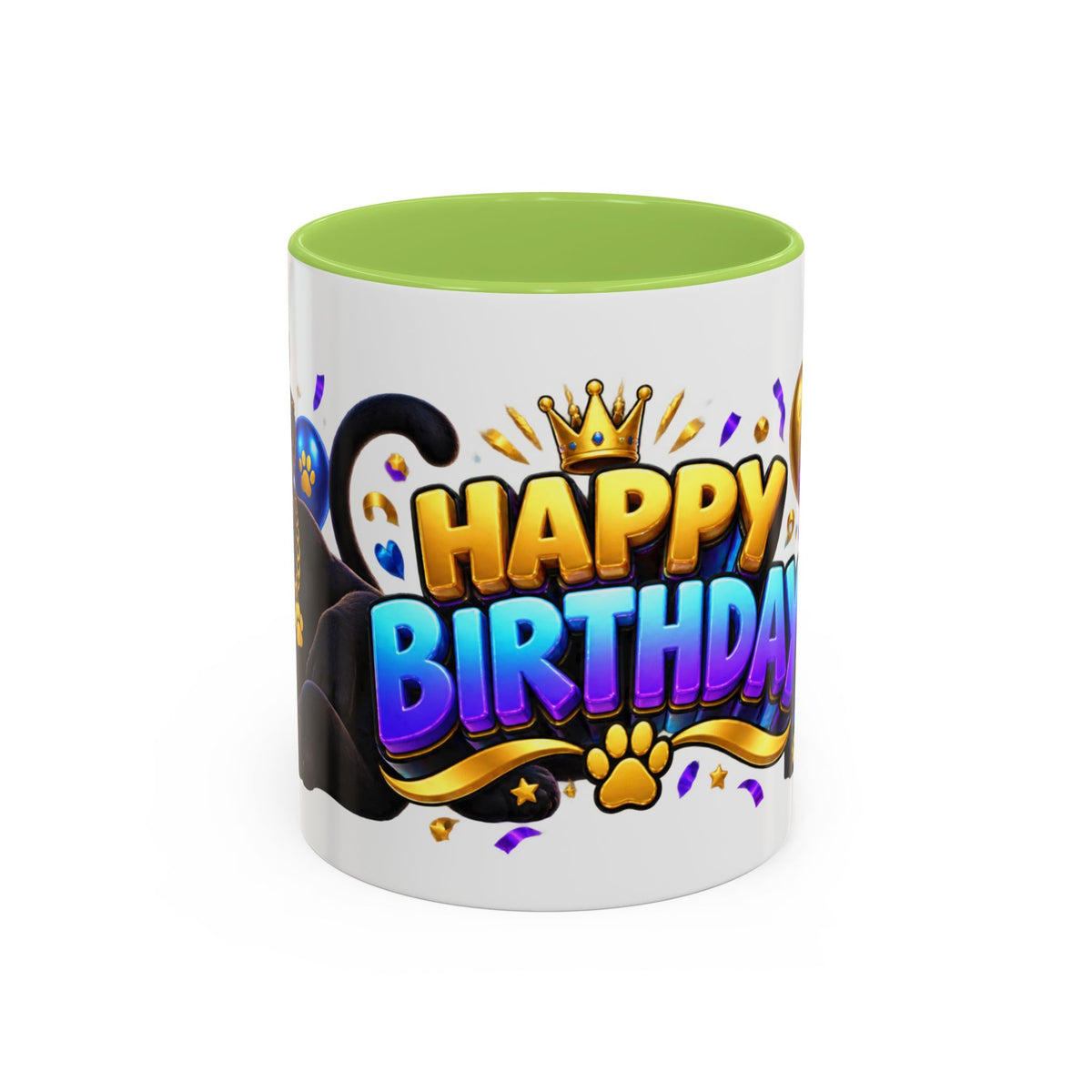 Black Panther Happy Birthday Mug – Purple Blue & Gold Birthday Gift – FestoraShop White Coffee Mug