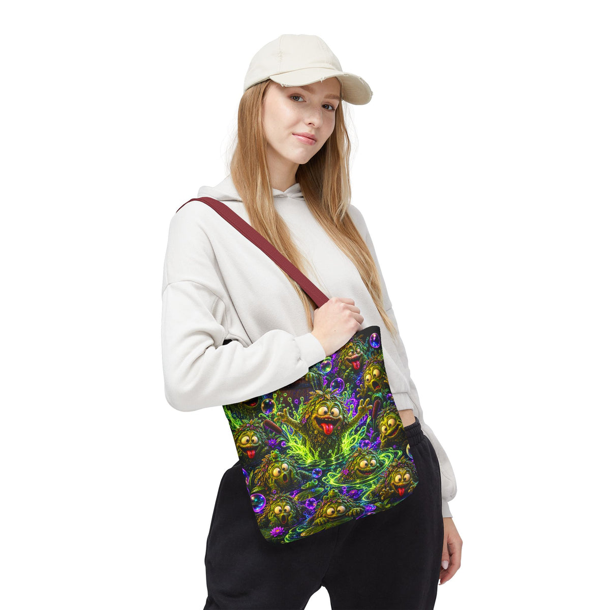 Cosmic Jellyfish Tote Bag – Neon Deep-Sea Galaxy Beach Tote