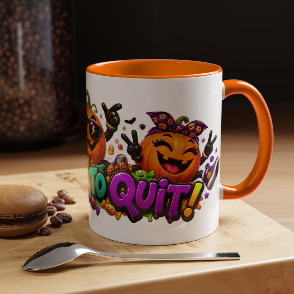 Too Lit to Quit Halloween Pumpkin Party White Mug