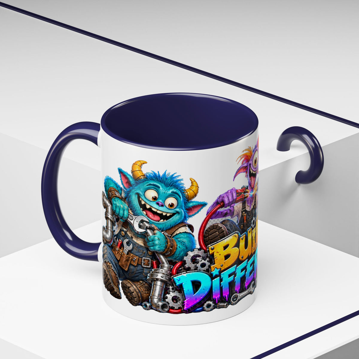 Built Different Monster Workshop Halloween White Mug