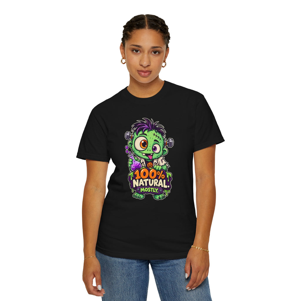 100% Natural. Mostly. – Cute Halloween Lab Monster T-Shirt