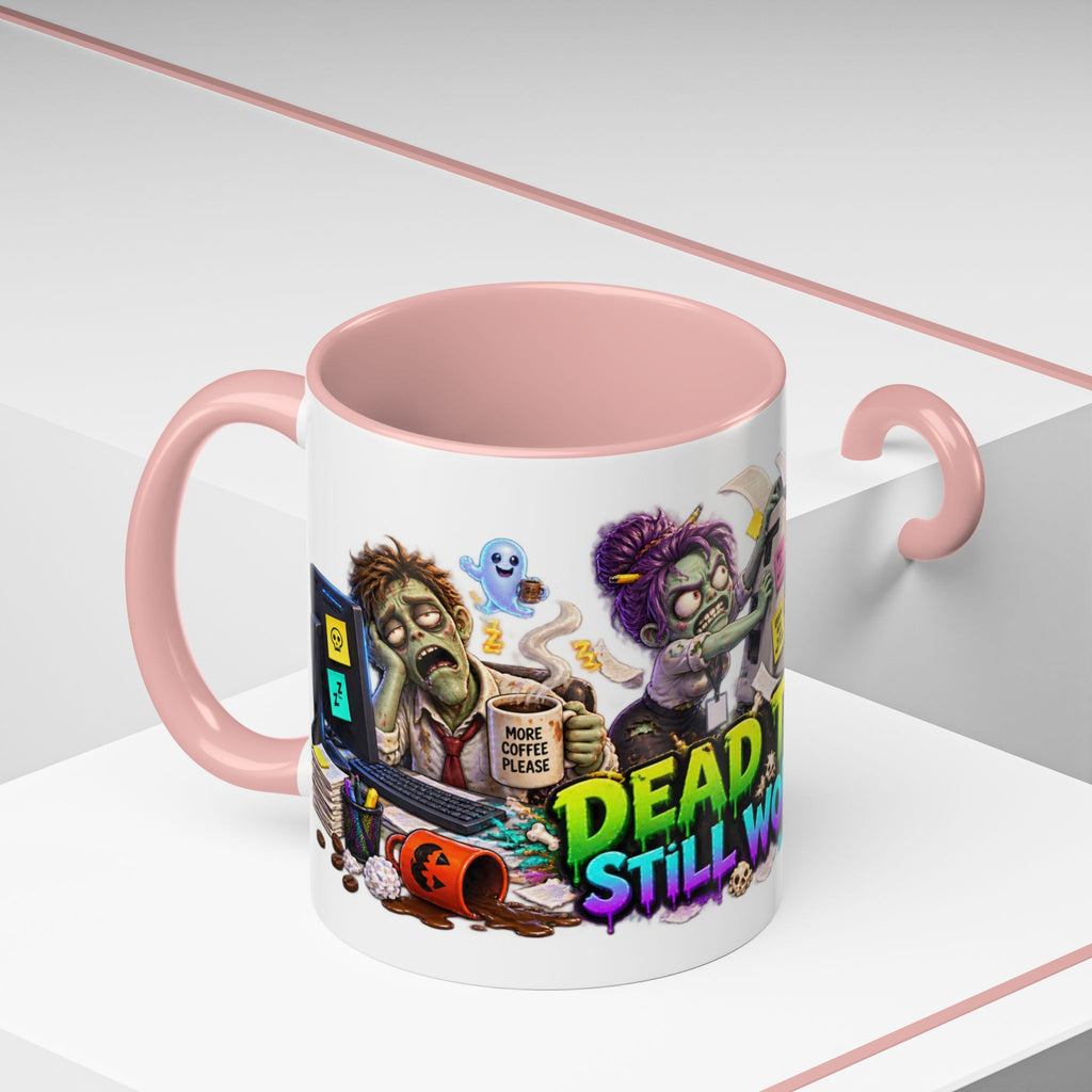 Dead Tired Still Working Zombie Office Halloween White Mug